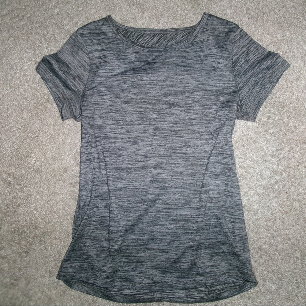 All in Motion Heathered Gray Girls Short Sleeve Tee
